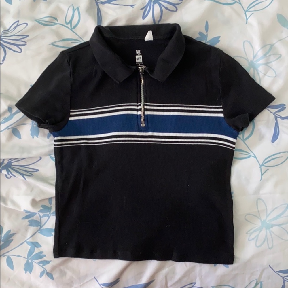 PacSun Quarter Zip Crop Tee